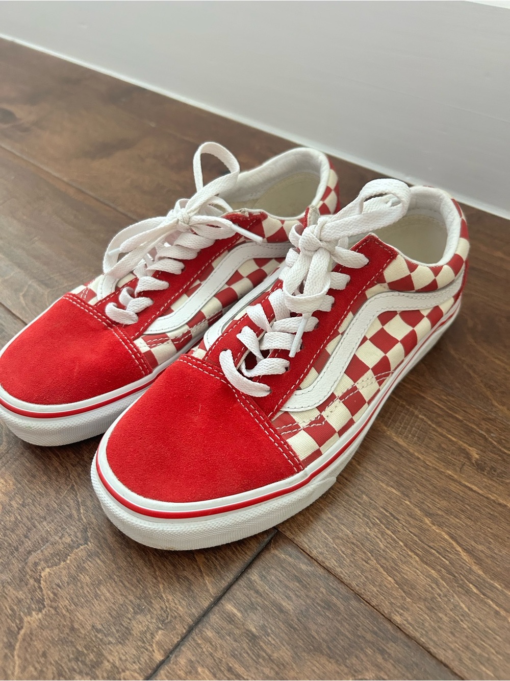 Vans Kids Checkerboard Old Skool Sneakers - Red/White